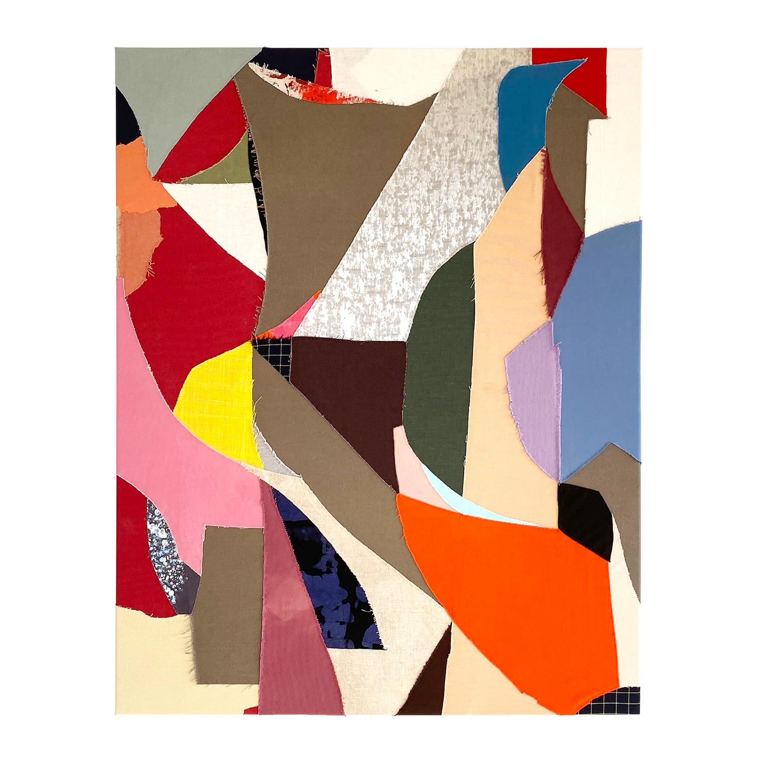 Dopamine", Acryl, Mischgewebe, zeitgenössisch, abstrakt, Textil, Kunst – Mixed Media Art von Meike Legler