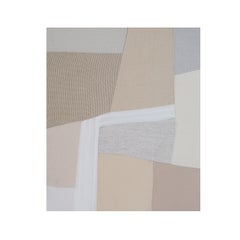 Moving On (textile art taupe neutrals greys beige sand fabric abstract geometric