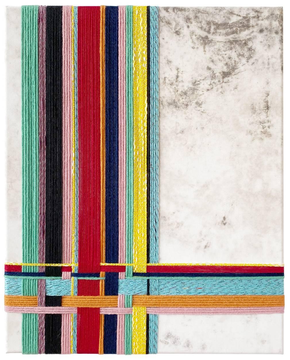'Paternoster', bed sheet, mixed media, wool, canvas, abstract, contemporary, art - Mixed Media Art by Meike Legler