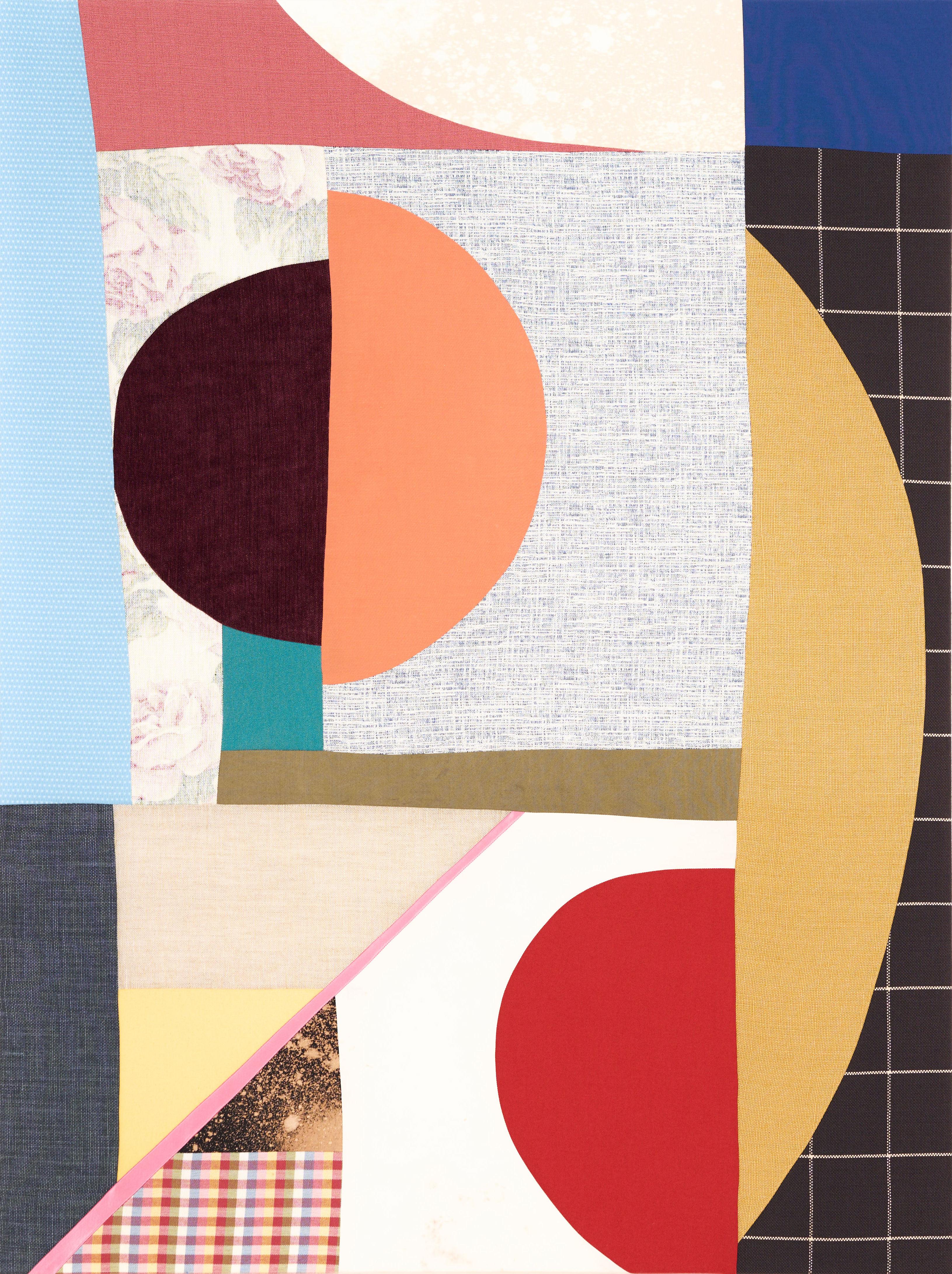 'Snack Platter' Linen, wool, polyester, cotton fabric, velvet, contemporary, art - Mixed Media Art by Meike Legler