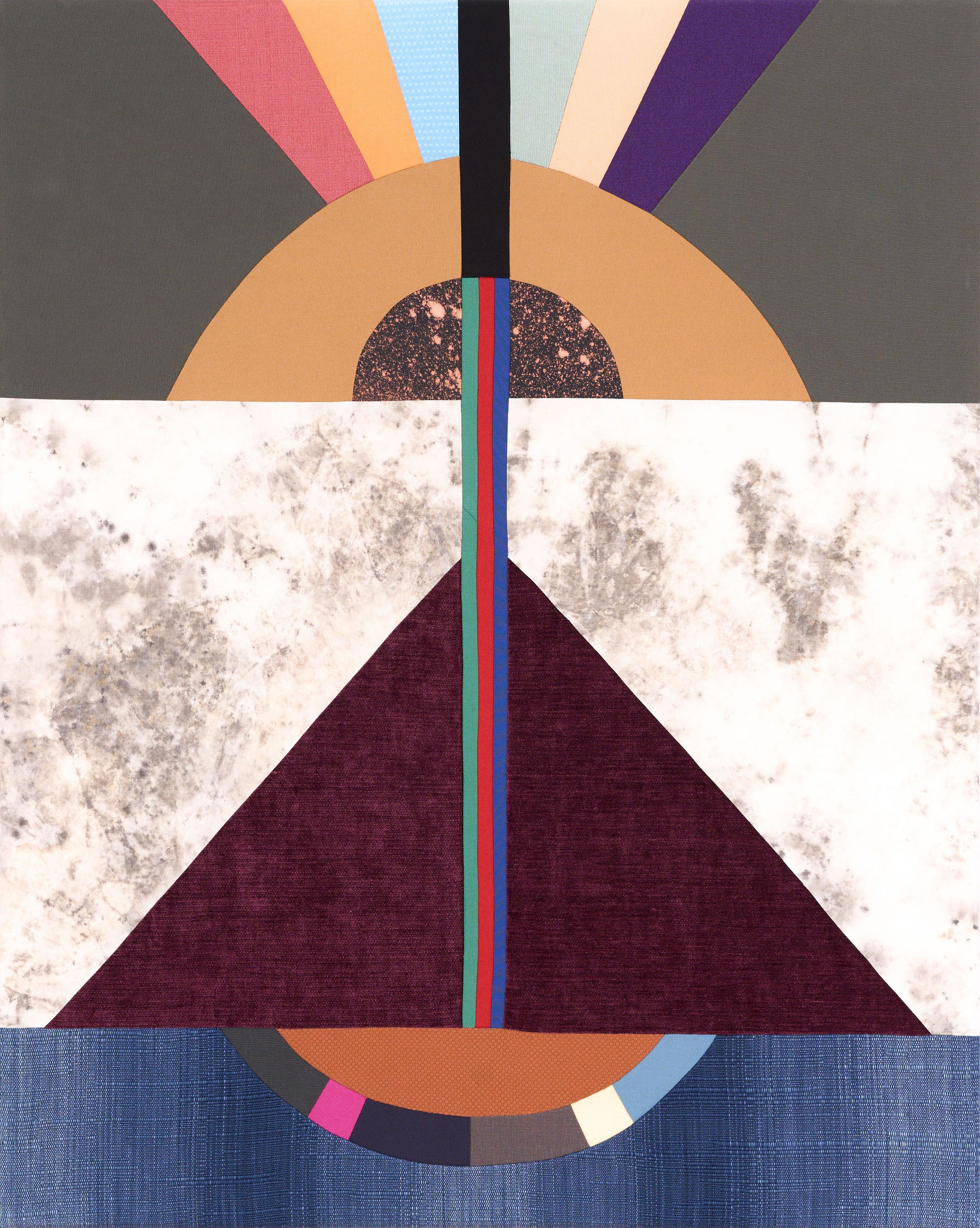 'Transcendence' Cotton fabrics, velvet, polyester, wool, contemporary, textile - Mixed Media Art by Meike Legler