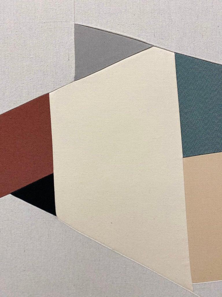 Tomorrow is another day
Large, Fabric, Geometrical, Abstract, Burgundy, Cream, Teal
48 x 36 in.
Abstract geometric

Meike Legler is a German, Los Angeles based artist who uses fabrics as the medium for her abstract and often times minimalistic and