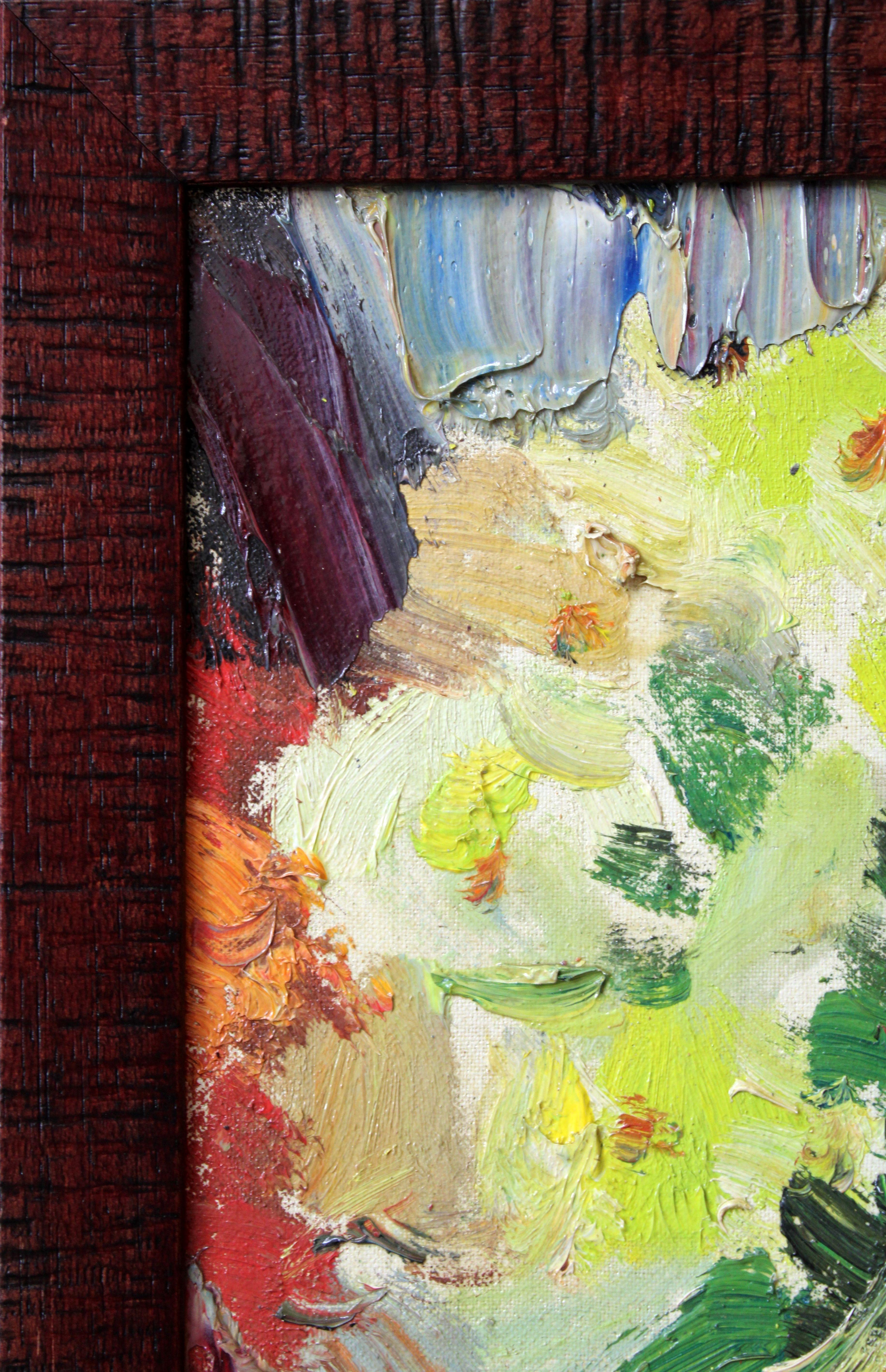 Fiori luminosi. Cartone, olio, 28x19,5 cm in vendita 3