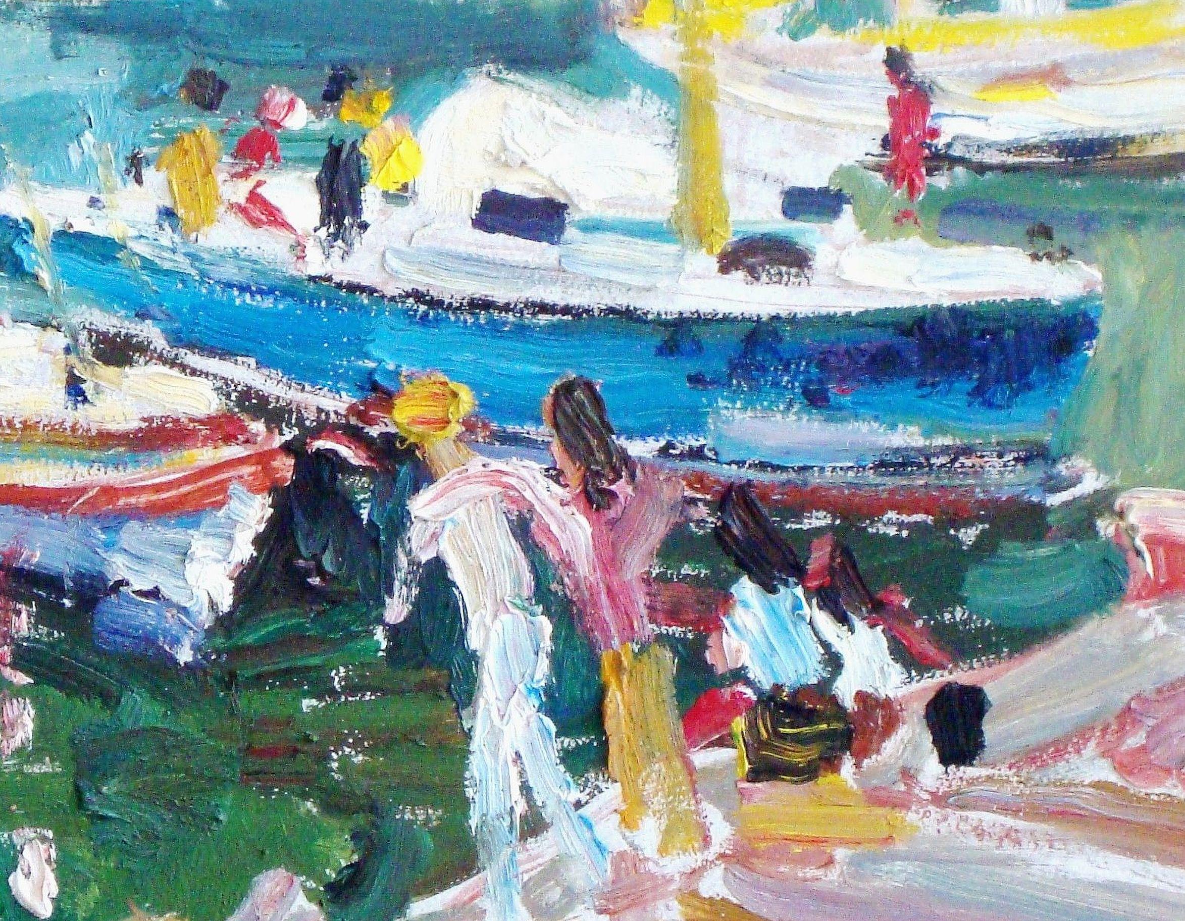 Puerto de Melbourne. 1982, óleo sobre lienzo, 50x60 cm - Painting Impresionista de Meilerts-Krastins Ludmilla