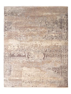 MEILEUR Hand Knotted French Rococo Inspired Rug in Taupe & Grey Colours by Hands