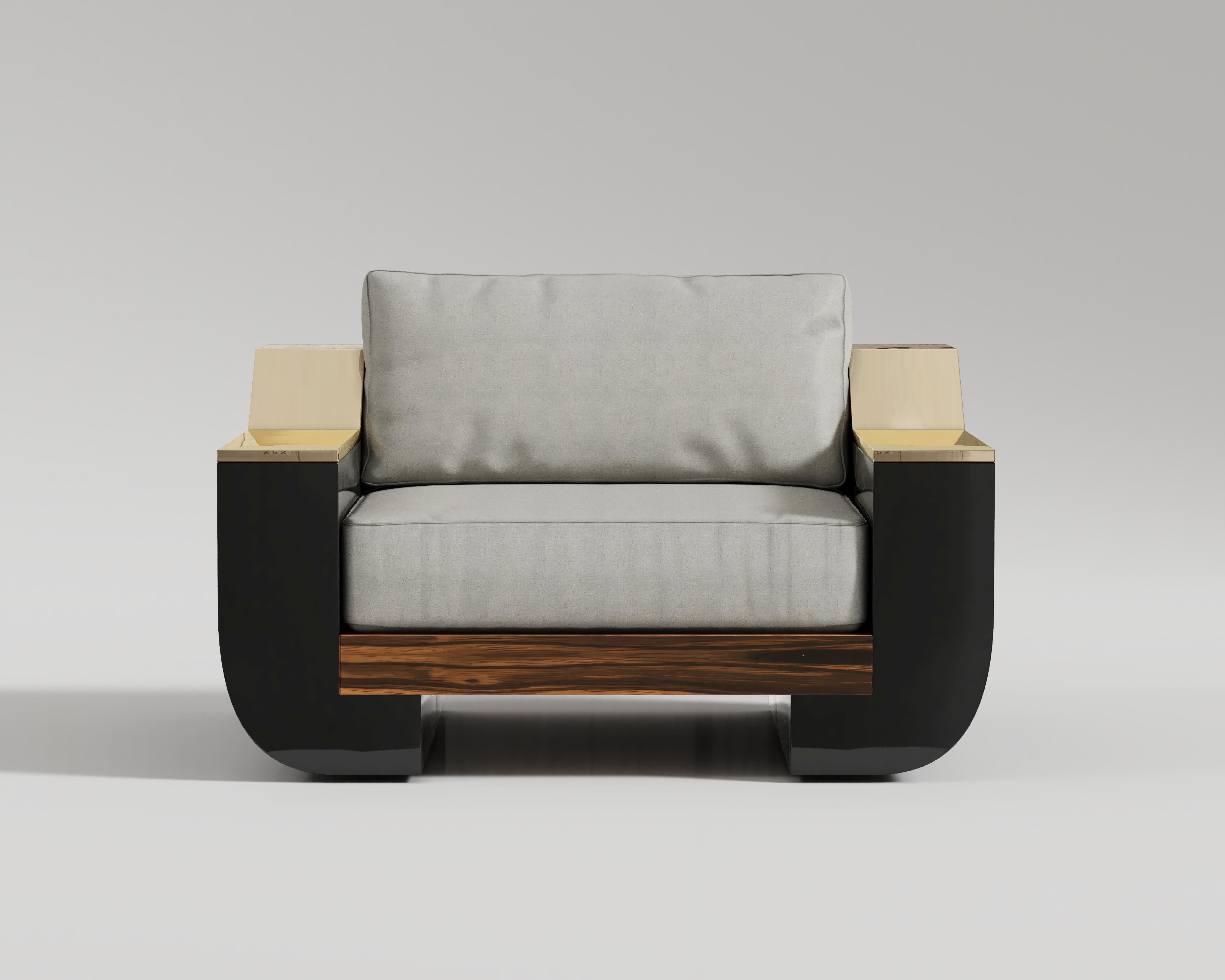 Meilleur Nom Sofa

Meilleur Nom Lounge Chair, with polished lacquer armrests and elaborate bronze details, this chair is an epitome of refined taste in living rooms. The walnut base and backrest are not only stylish but also supportive and adds to