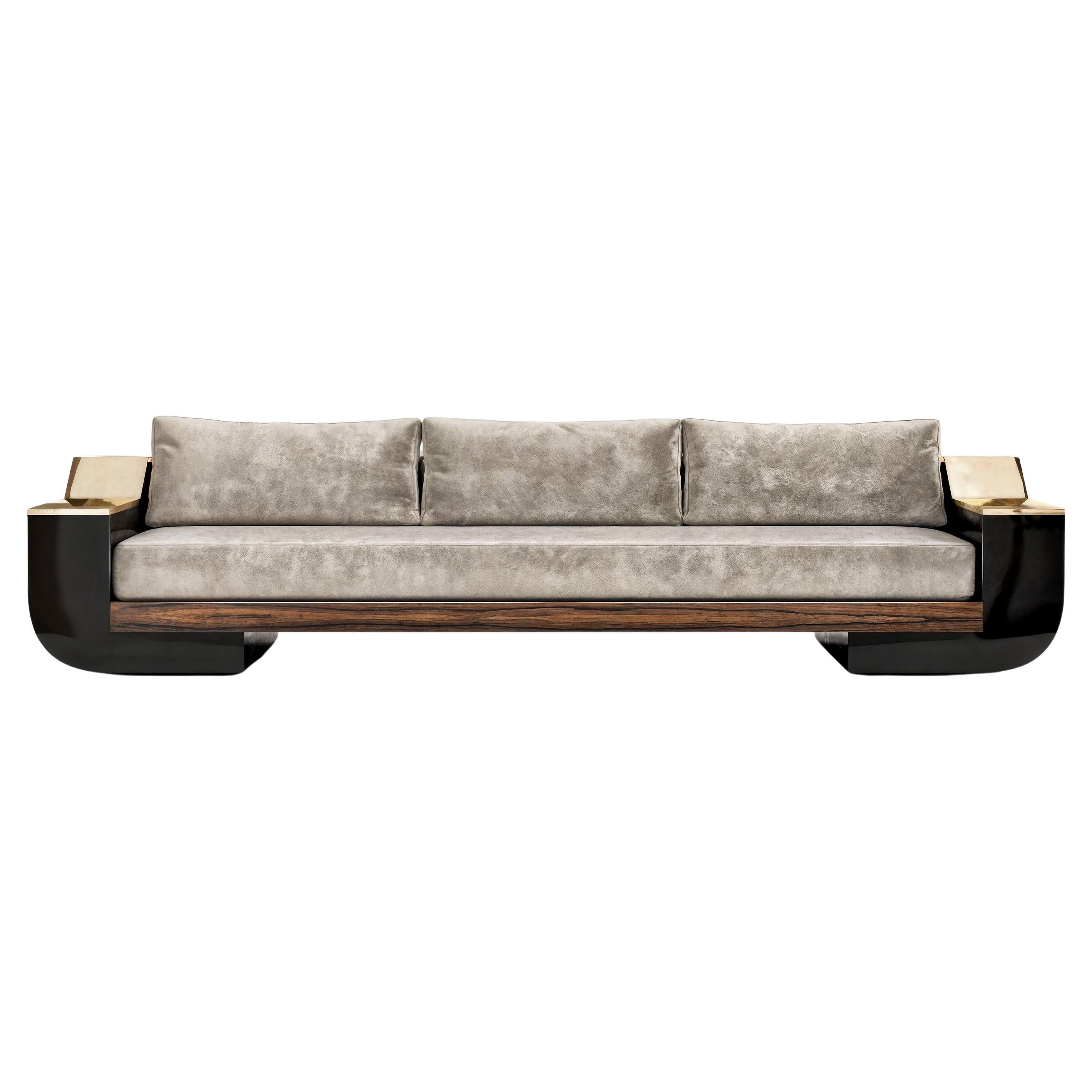 Meilleur Nom Polished Bronze Sofa by Palena Furniture en venta