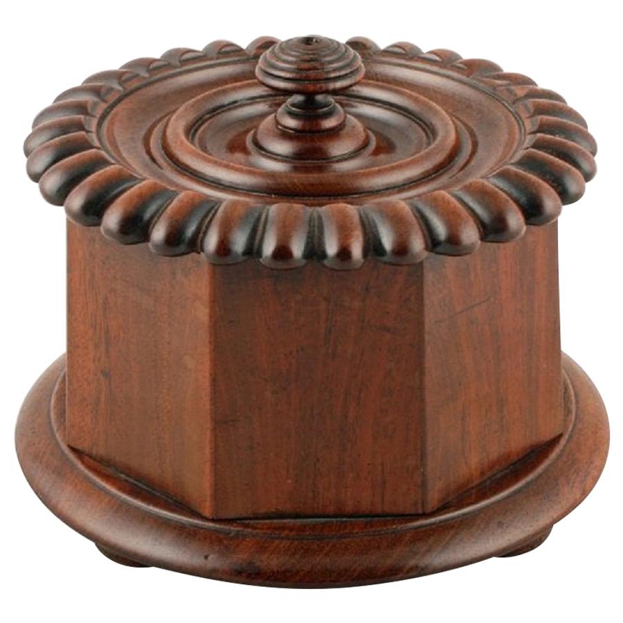 Mein of Kelso Mahogany Tobacco Caddy, 19th Century For Sale