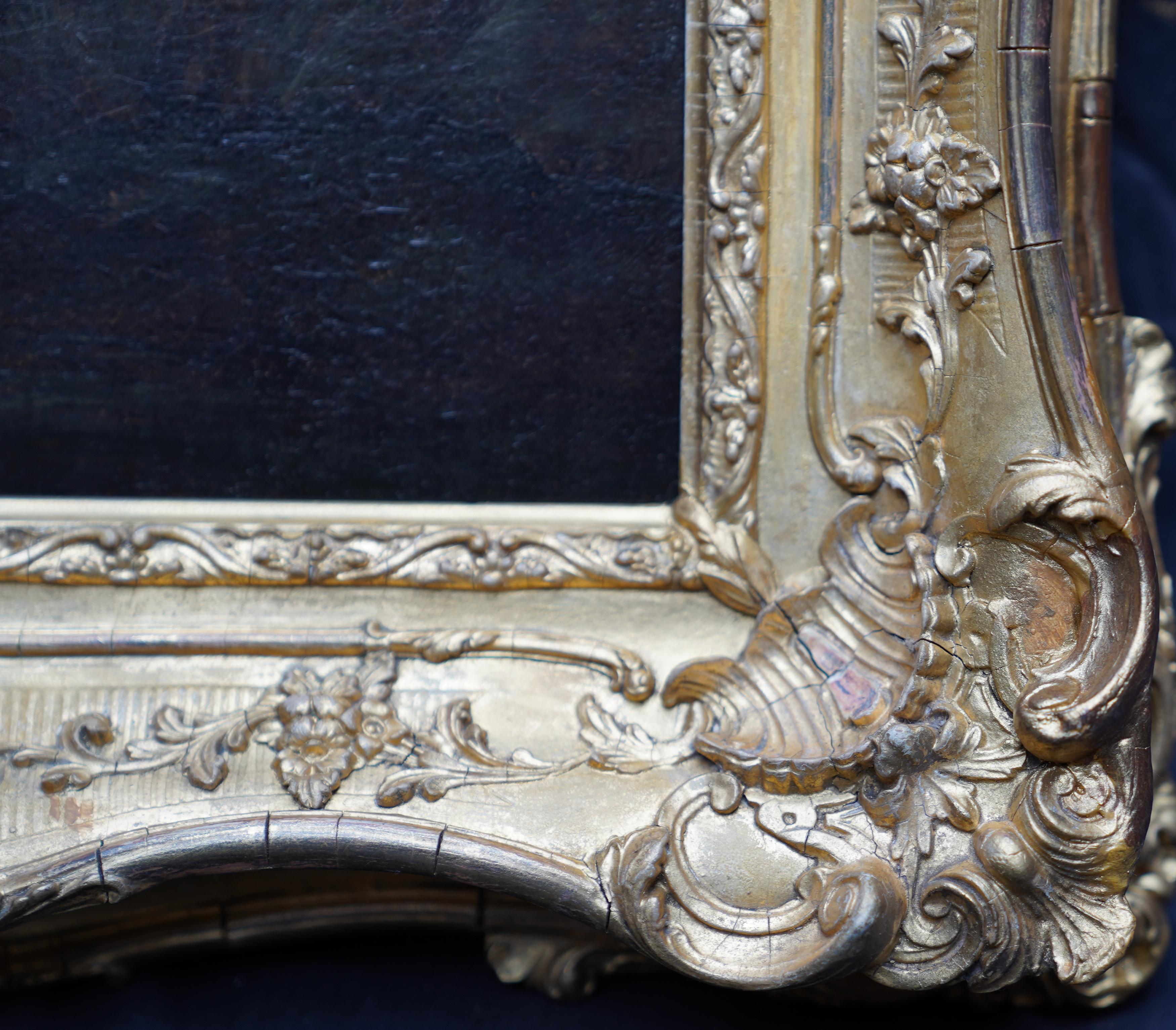 Wooded Landscape with Pond - Dutch Golden Age art 18thC Old Master oil painting - Brown Landscape Painting by Meindert Hobbema (follower)