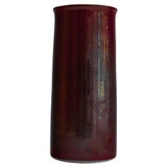 Meindert Zaalberg Jarrón de cerámica Studio Pottery con esmalte metálico morado firmado a mano