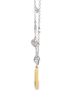 Meira T. 14K Gold Pendant Necklace with Marquise Shaped Blue Opal & Diamonds