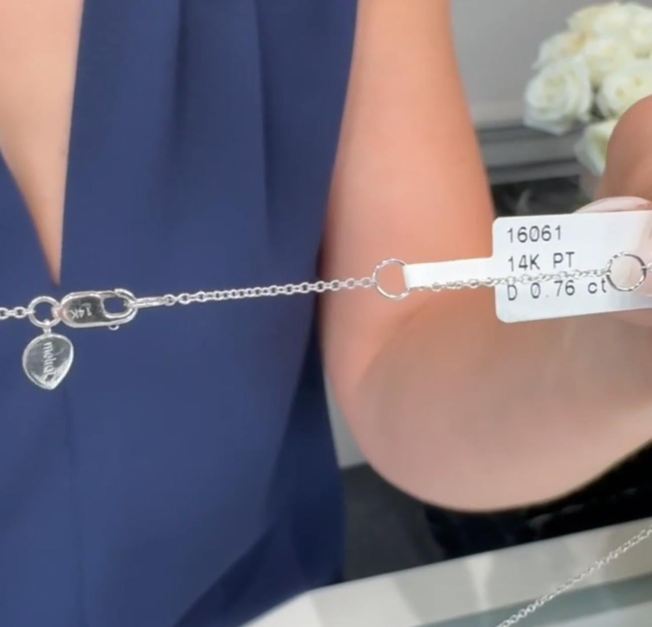 Meira T 14K Two Tone Pink Tourmaline & 0.76 Carat Diamond Necklace For Sale 2