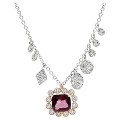 Meira T 14K Two Tone Pink Tourmaline & Diamond Necklace