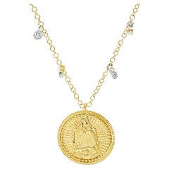 Meira T. 14K Yellow Gold Angel Medallion Pendant Necklace with Diamonds