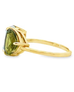 Meira T. 14K Yellow Gold Square Aquamarine & Peridot Prong Set Ring