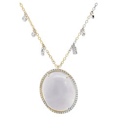 Meira T. 14K Yellow Gold Opal & Diamond Pendant Necklace