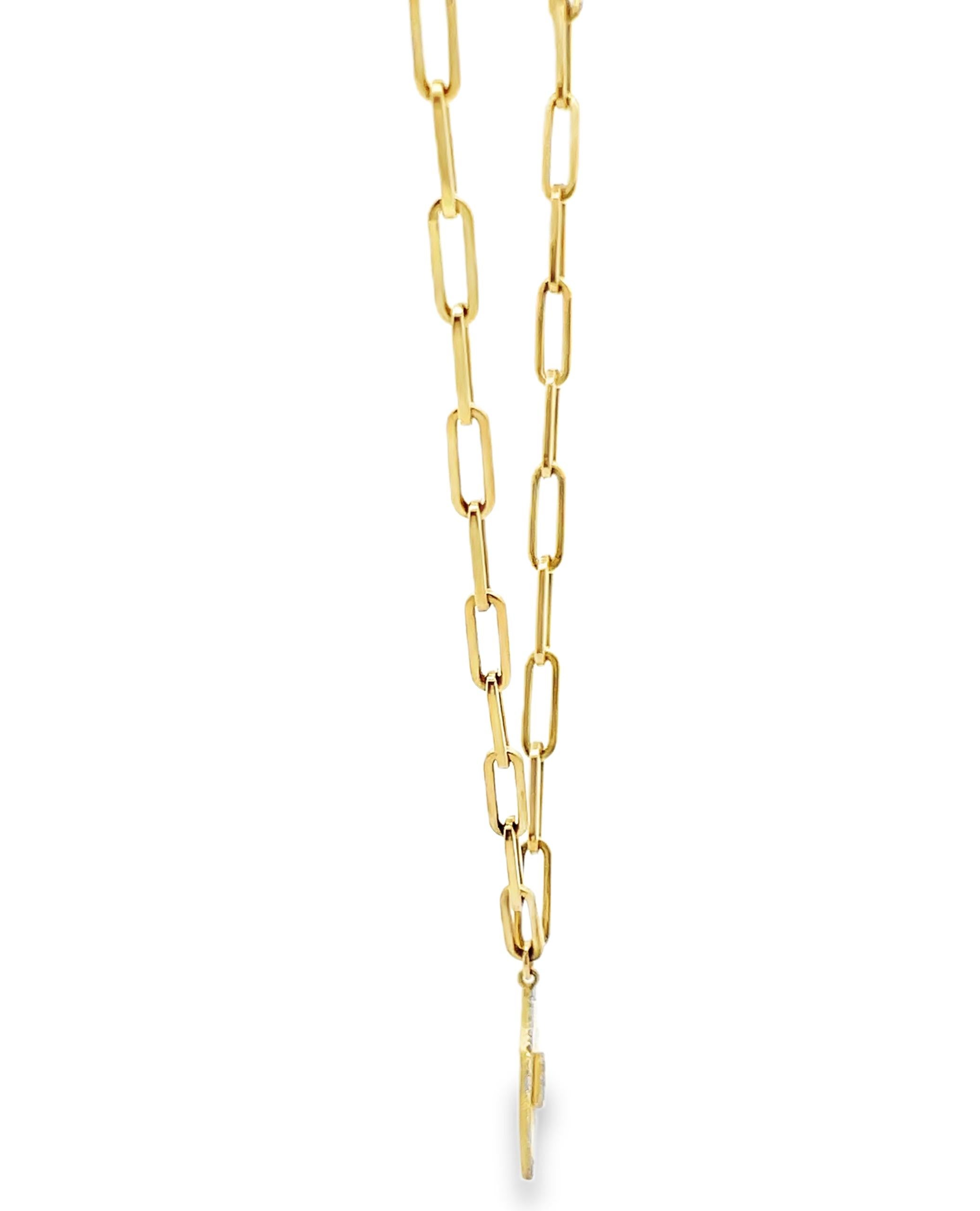 Women's Meira T 14K Yellow Gold Paperclip Chain Evil Eye Necklace with Sapphires For Sale