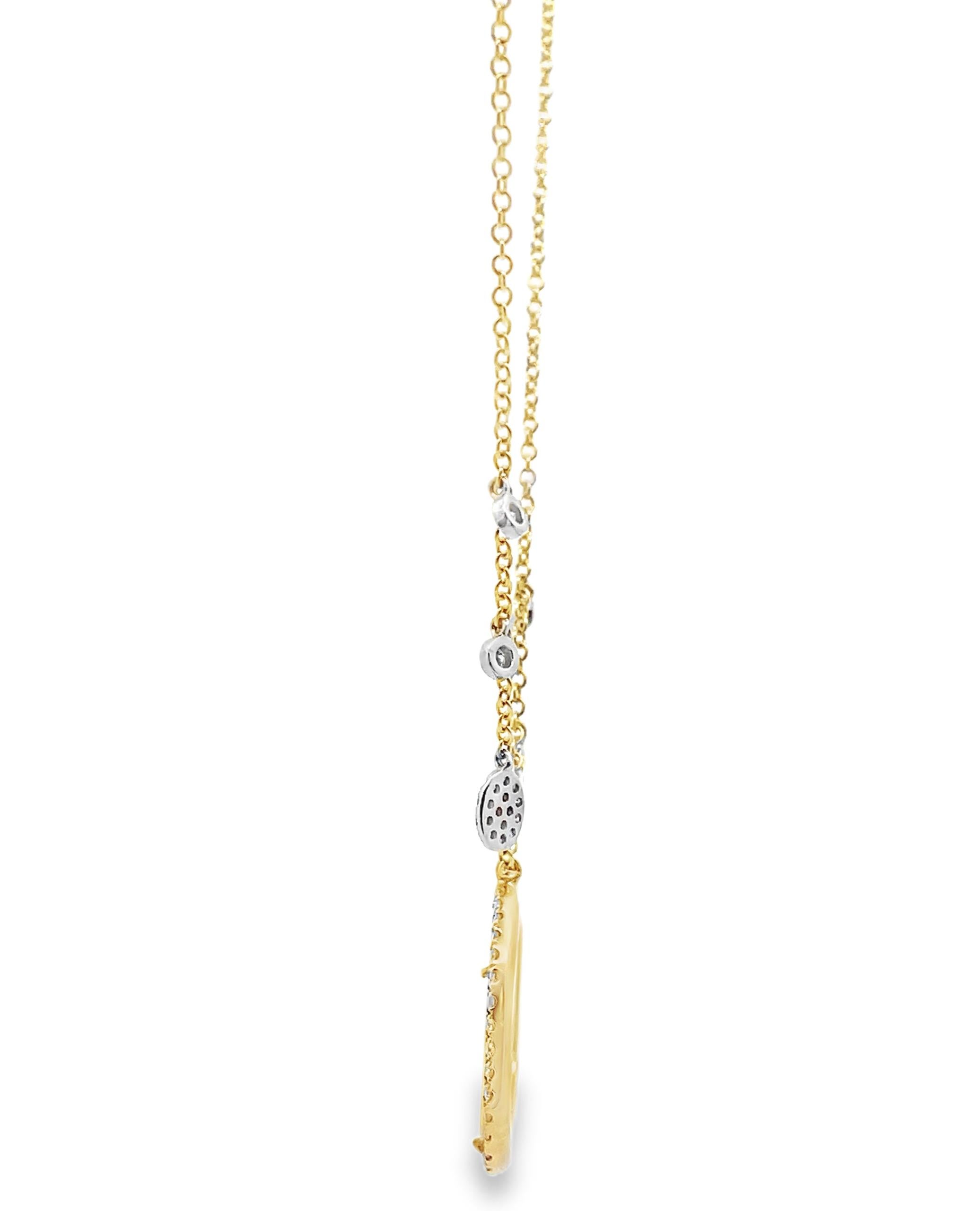 Mixed Cut Meira T 14K Yellow Gold Pearl Necklace with Diamonds For Sale