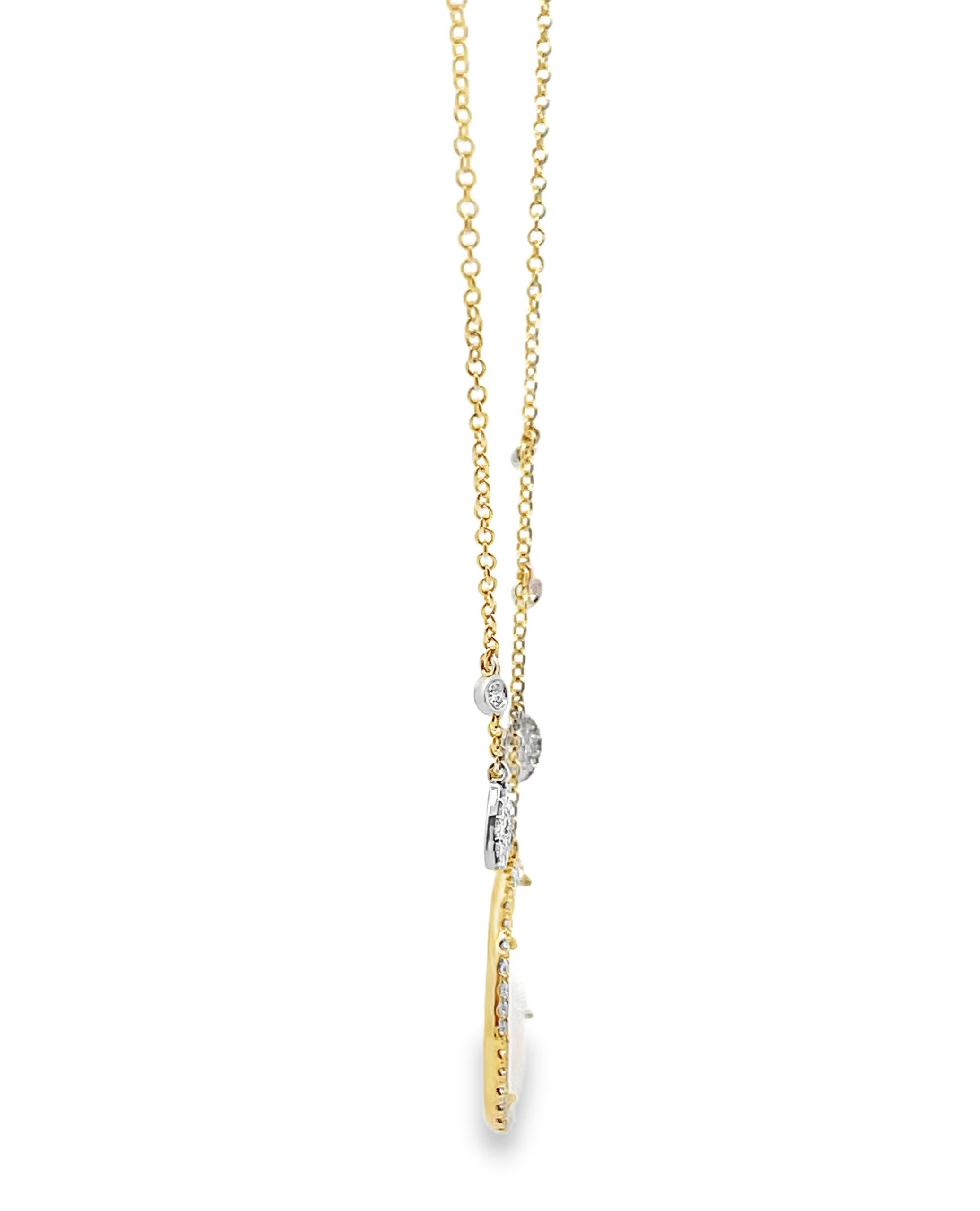 Women's Meira T 14K Yellow Gold Pearl Necklace with Diamonds For Sale