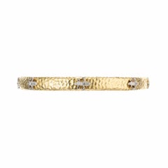 Meira T Pulsera brazalete deslizante de oro amarillo con diamantes de .8 quilates