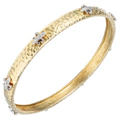Meira T .8 Carat Diamond Yellow Gold Slip Bangle Bracelet