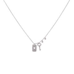 Meira T Diamond Key and Lock Pendant Necklace