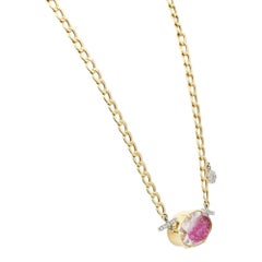 Meira T Diamond & Ruby Mini Shaker Pendant Chain Necklace 14K Yellow Gold