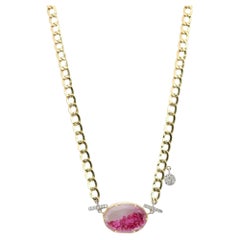 Meira T Diamond & Ruby Mini Shaker Pendant Chain Necklace 14K Yellow Gold