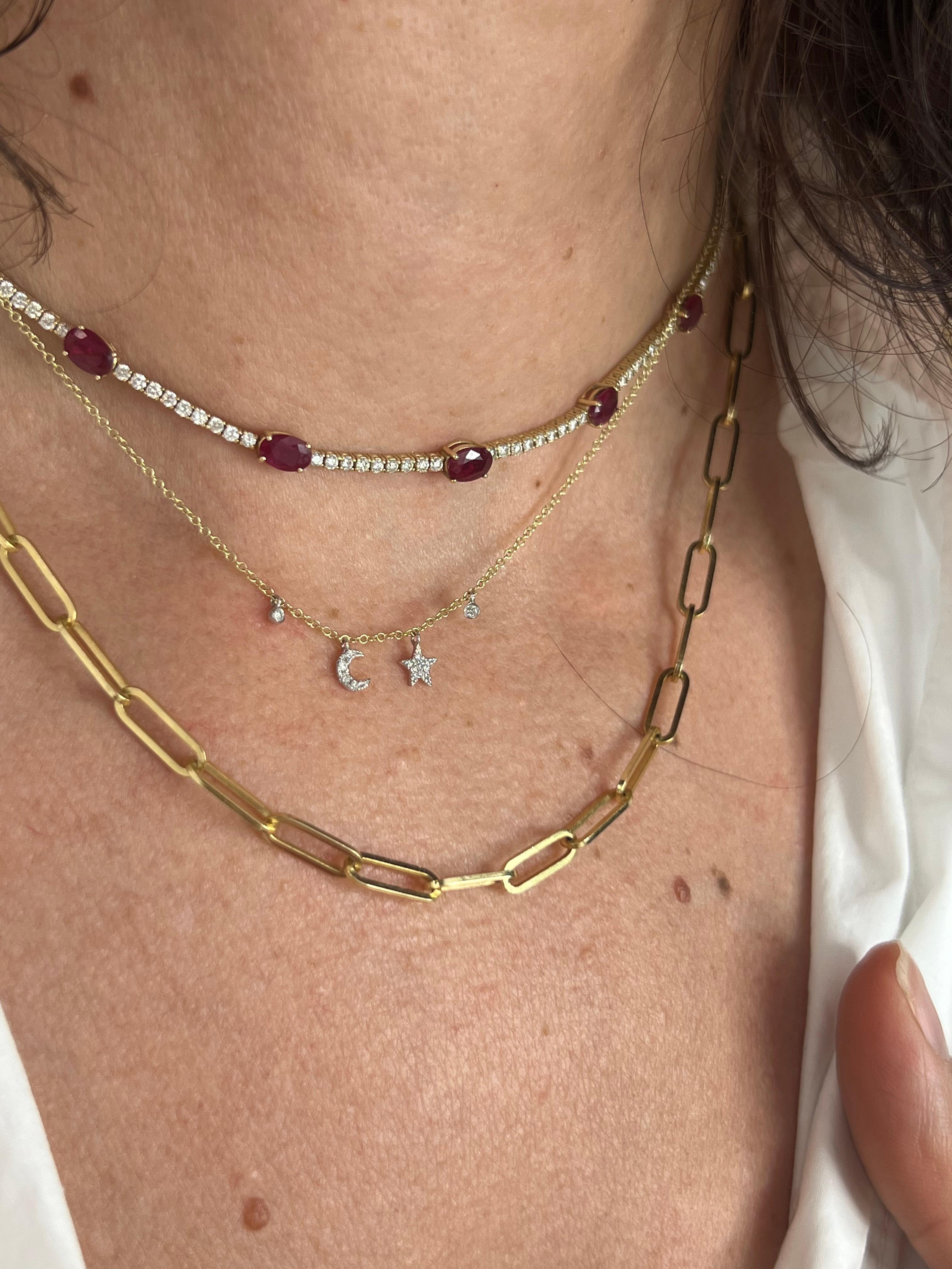 Meira T Moon and Star Pendant Necklace In New Condition For Sale In Miami, FL