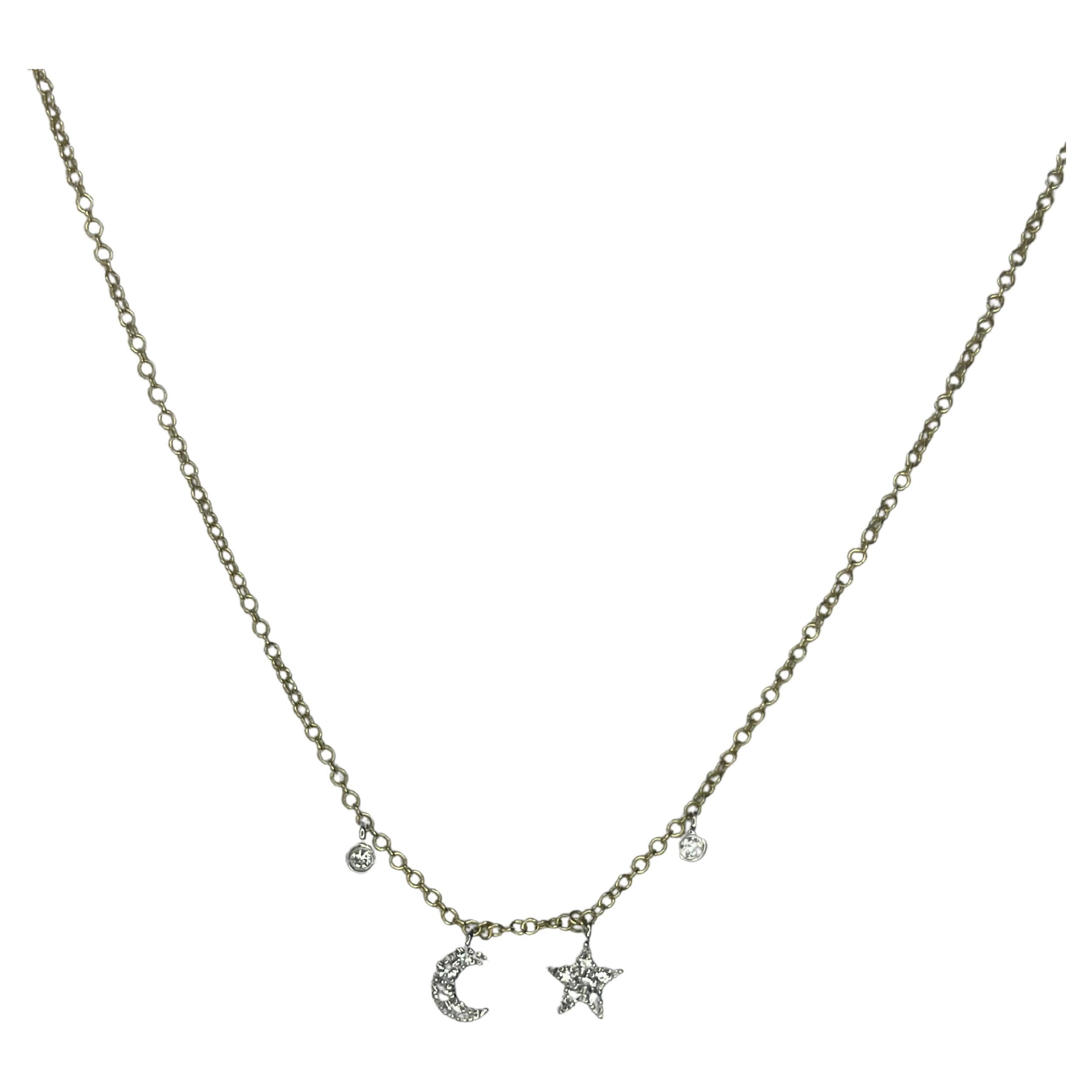 Meira T Moon and Star Pendant Necklace For Sale