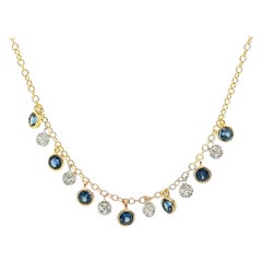 Meira T. N11961/YS Halskette aus 14-karätigem Gelbgold mit Diamanten und Saphiren zum Kombinieren