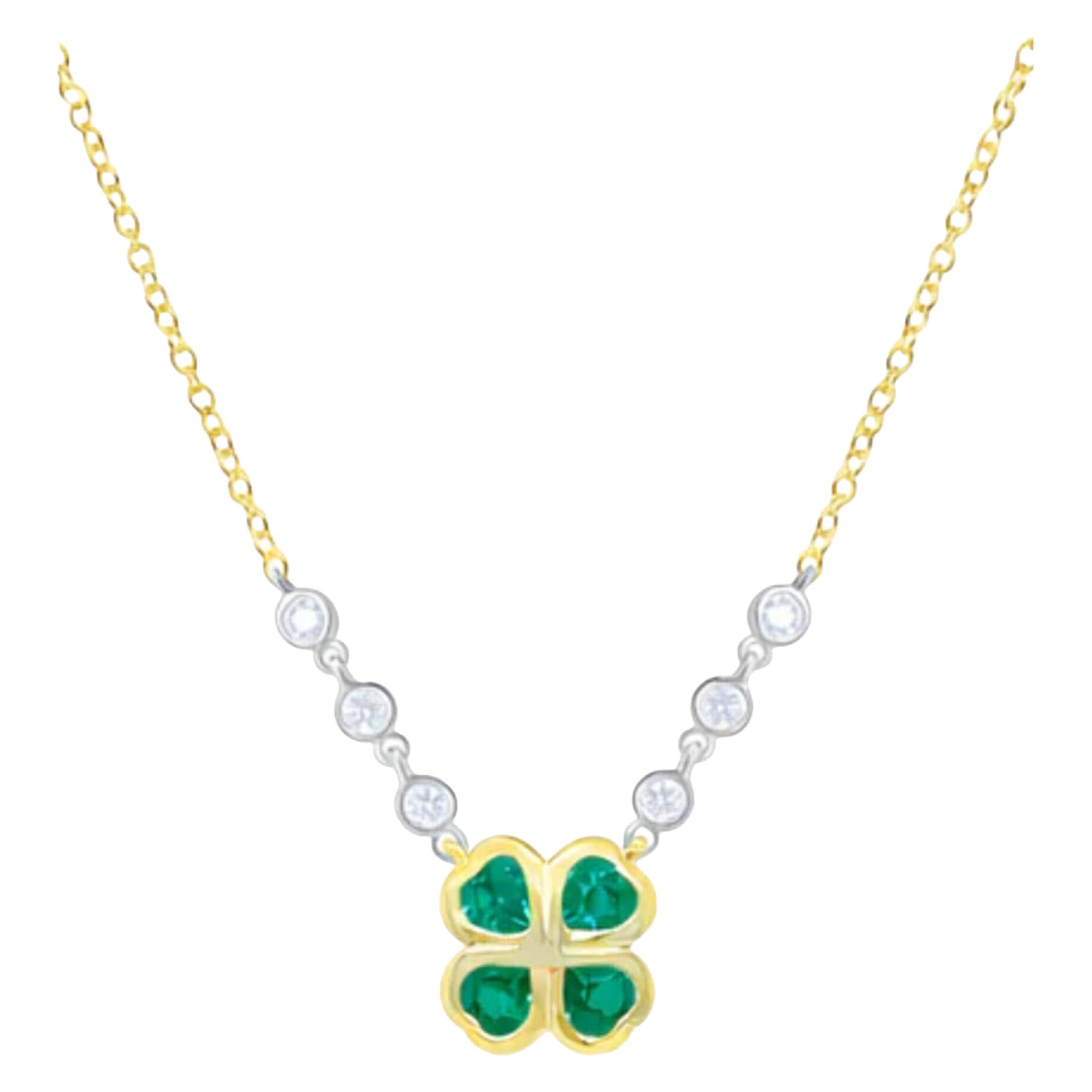 Meira T N16221/YE Collier trèfle à quatre feuilles en or jaune 14K en vente