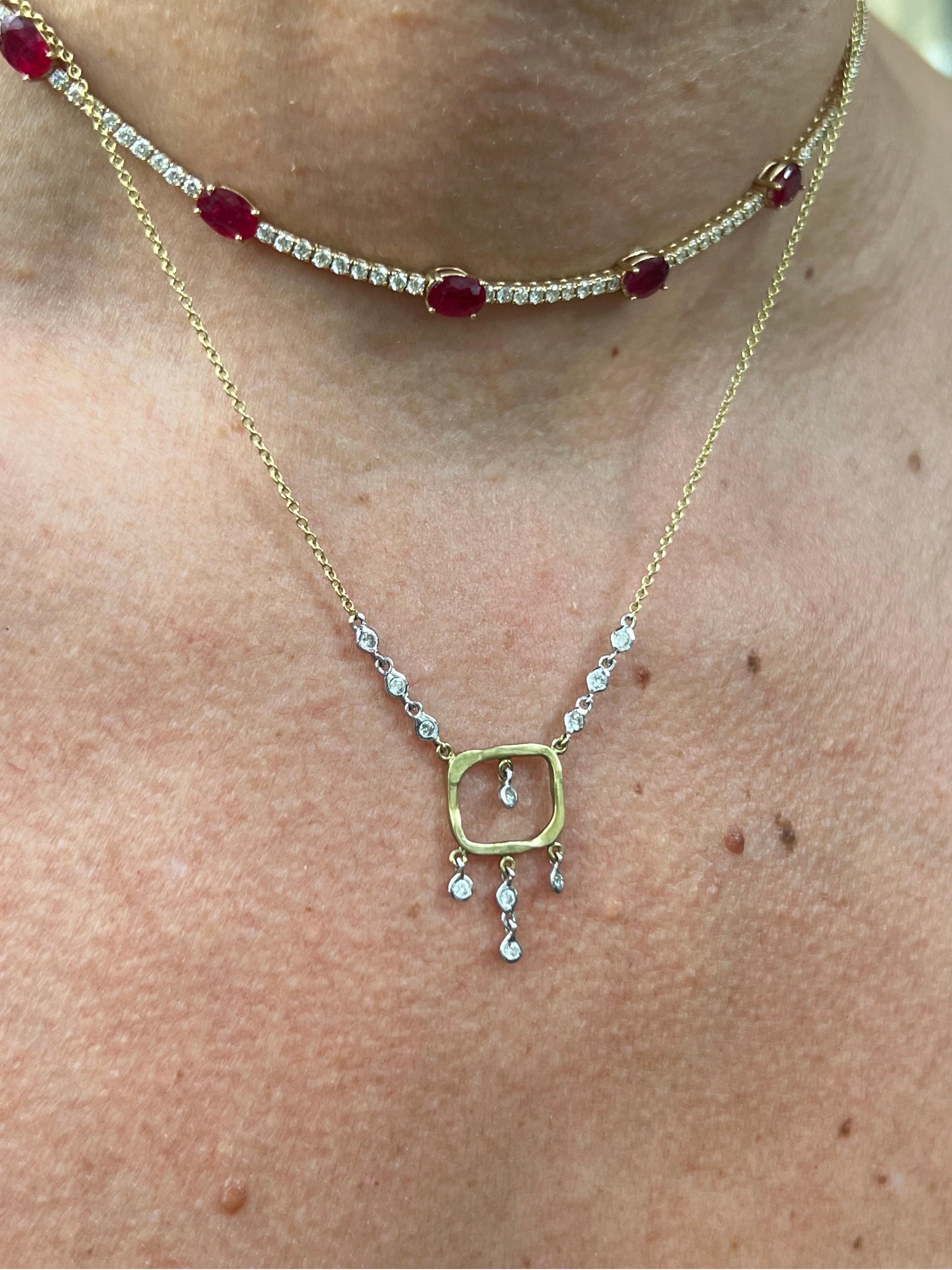 Meira T Organic Yellow Gold and Diamond Necklace In New Condition For Sale In Miami, FL