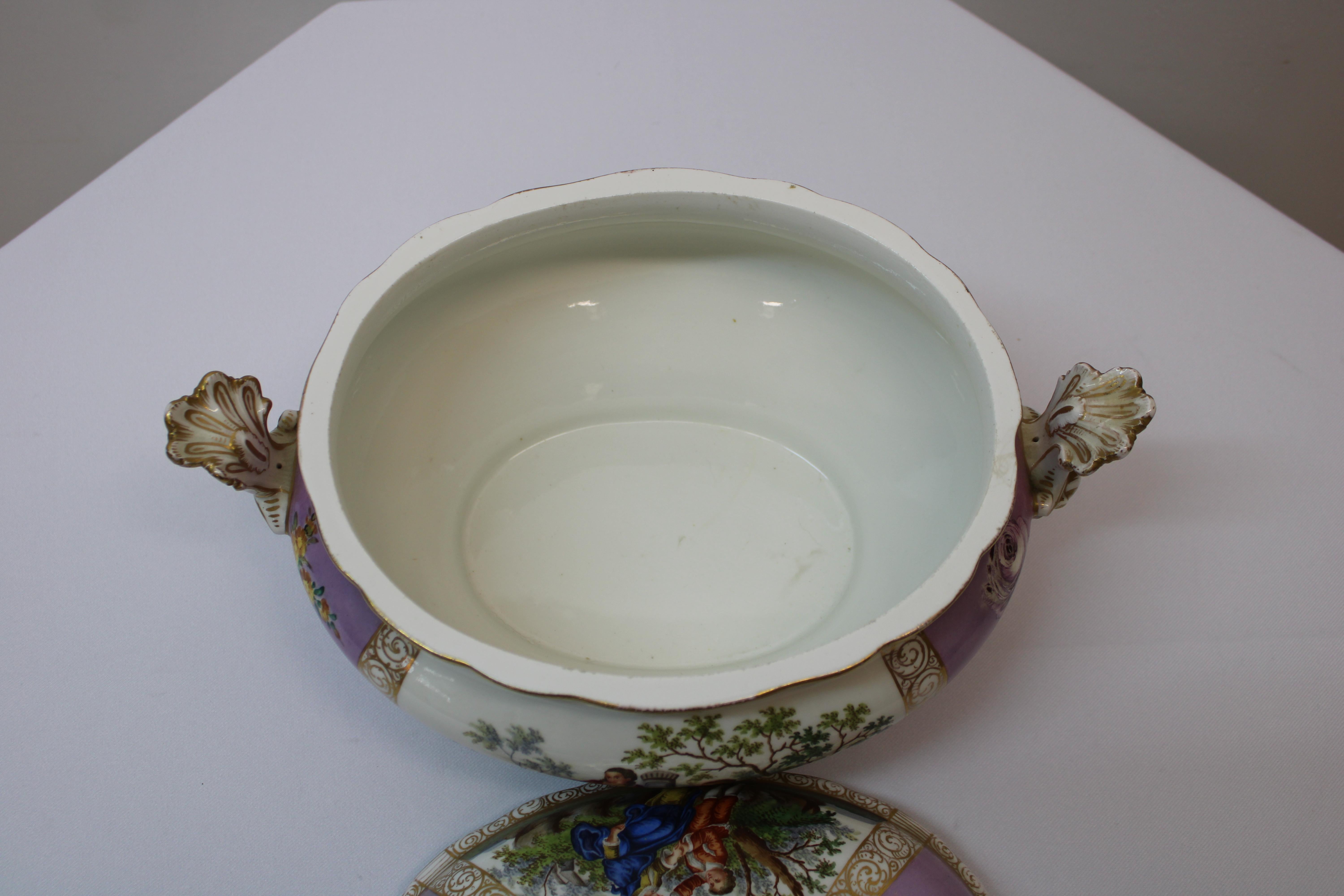 19th Century Meissen Porcelain Soup Tureen For Sale