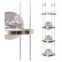 Meissa III Grand Nickel Chandelier with Art-Deco Vibes for High-Ceiling Space