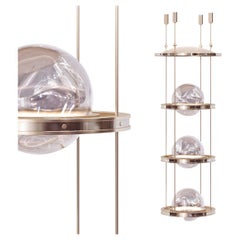 Meissa III Grand Polished Brass Chandelier with Art-Deco Vibes for High-Ceiling