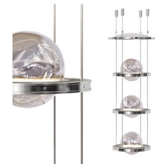 Meissa III Grand Stainless Steel Polished Chandelier with Art-Deco Vibes 