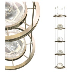 Meissa IV Grand Nickel Chandelier with Art-Deco Vibes for High Ceiling Space