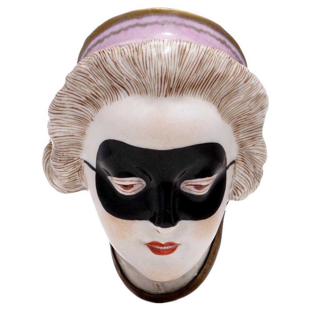 Meissen 18th Century Masquerade Lady Patch Box