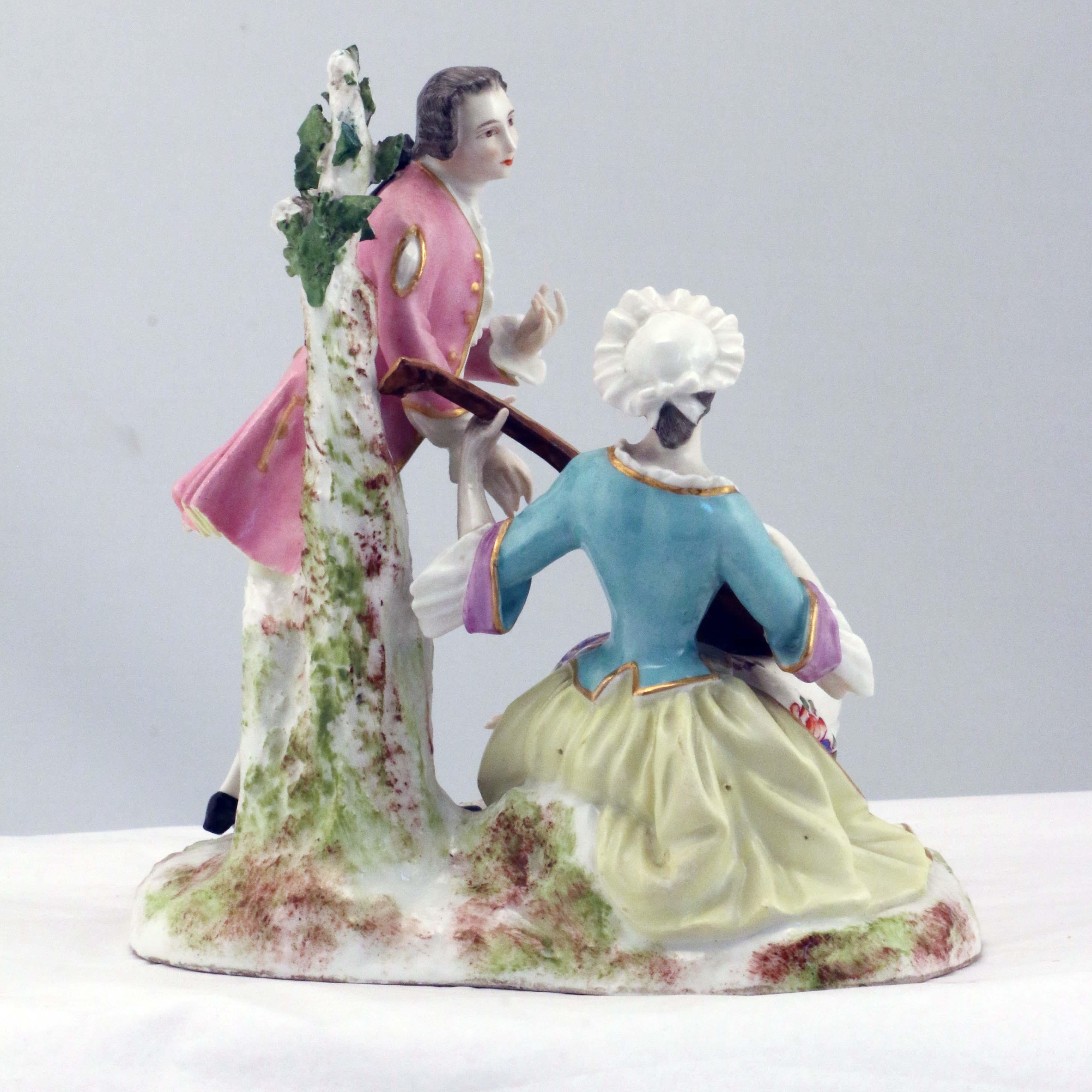 Hand-Painted Meissen 19th Century Porcelain Figural Group