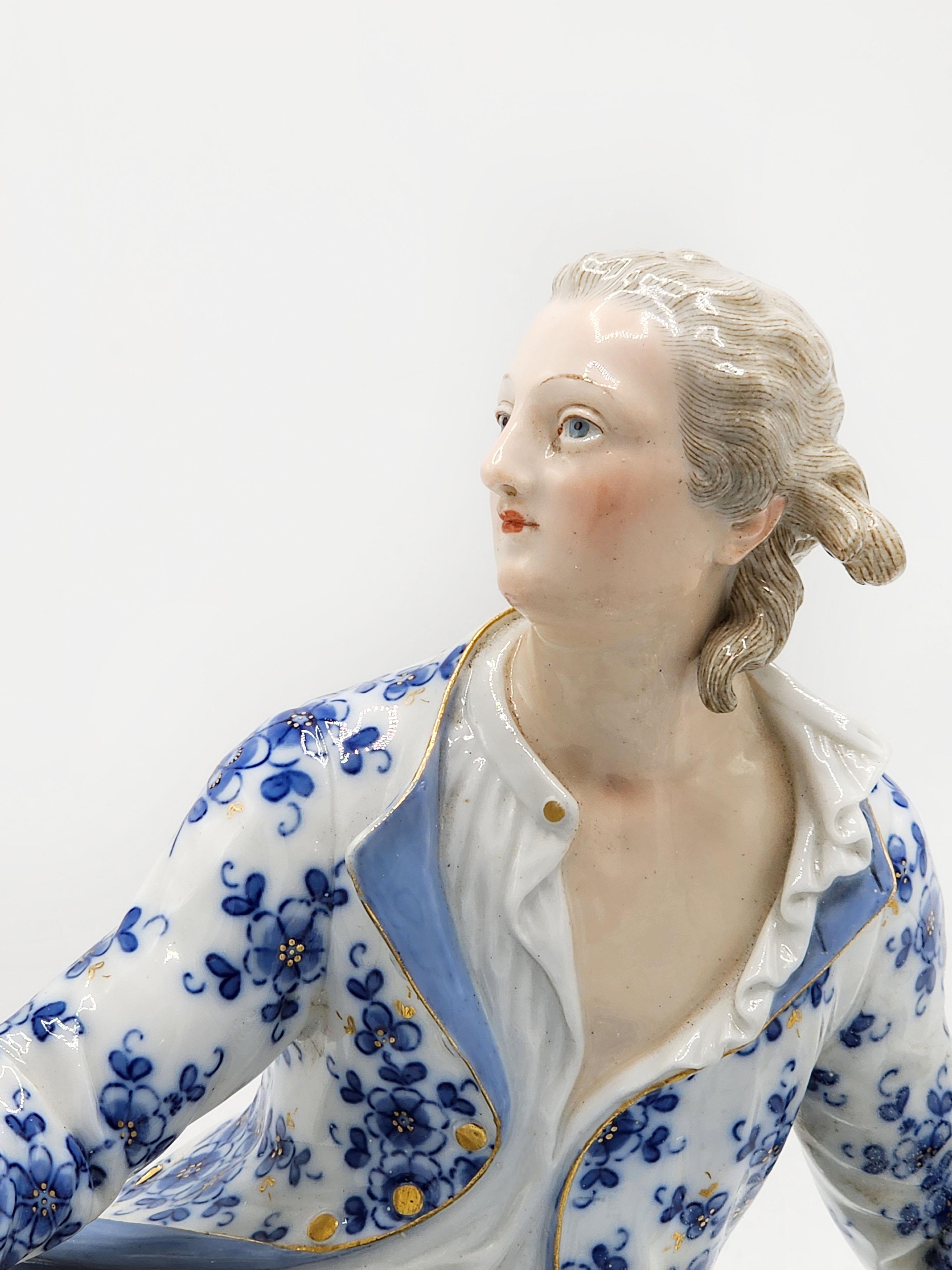 Napoléon III Figure en porcelaine de Meissen du 19ème siècle « Genttleman » en vente