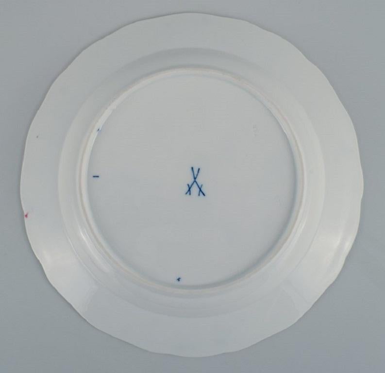 Porcelain Meissen, a Set of Six Blue Onion Dinner Plates, circa  1900