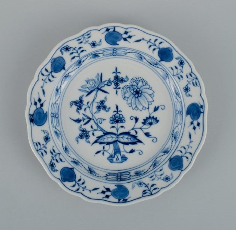 German Meissen, a Set of Six Blue Onion Lunch Plates, circa 1900