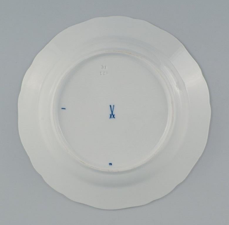 Porcelain Meissen, a Set of Six Blue Onion Lunch Plates, circa 1900