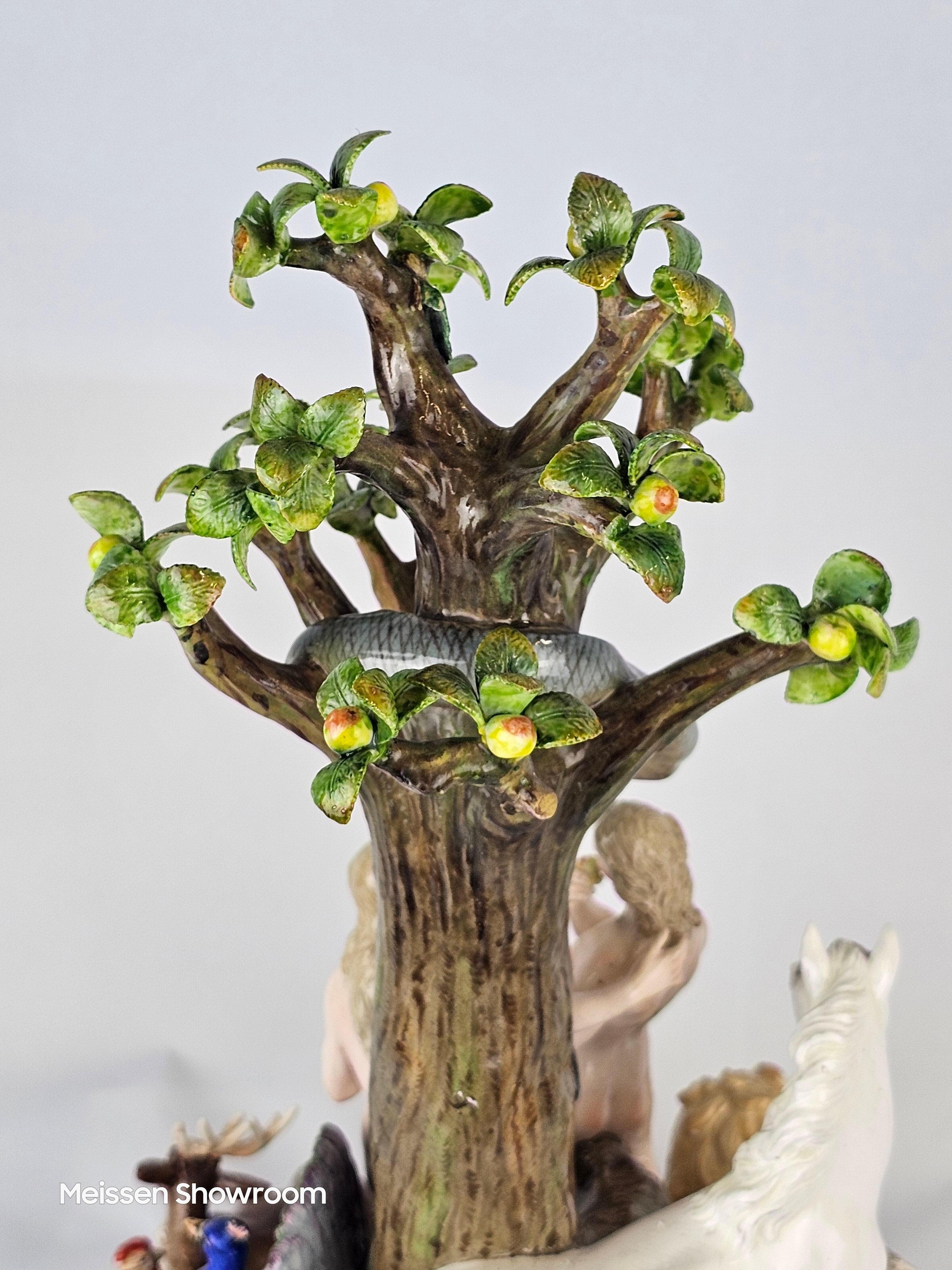 Meissen Adam and Eve Group around Tree of Knowlege For Sale 3