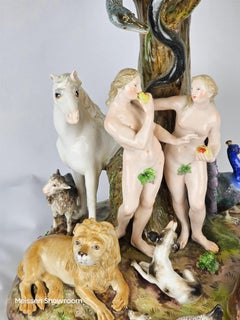 Meissen Adam and Eve Group around Tree of Knowlege