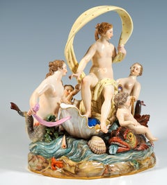 Meissen Allegorical Group Symbolising Water, by M.V. Acier, Germany, Circa 1860