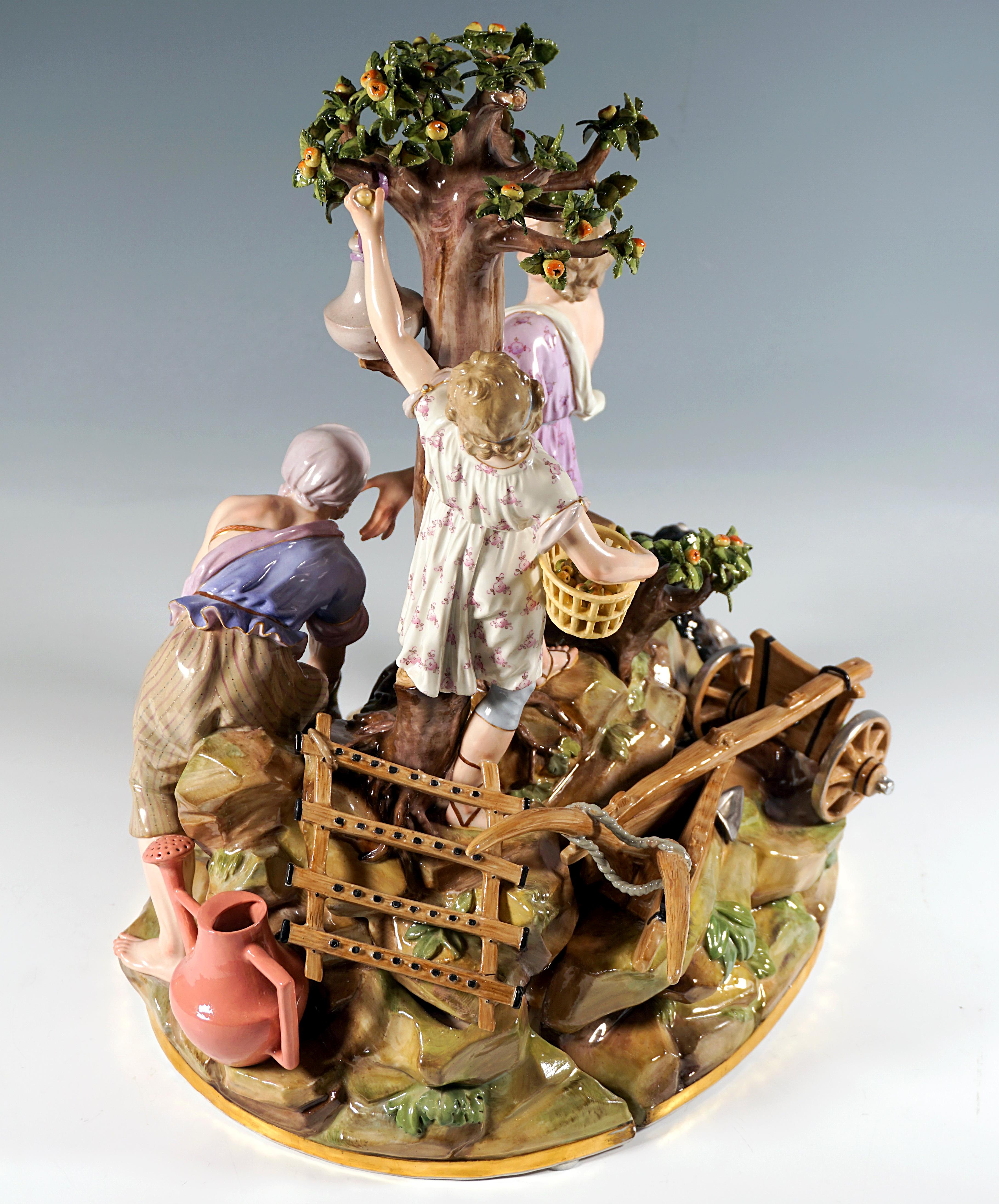 19th Century Meissen Allegorical Group 'The Agriculture', by M.V. Acier, Germany, Ca 1870 For Sale