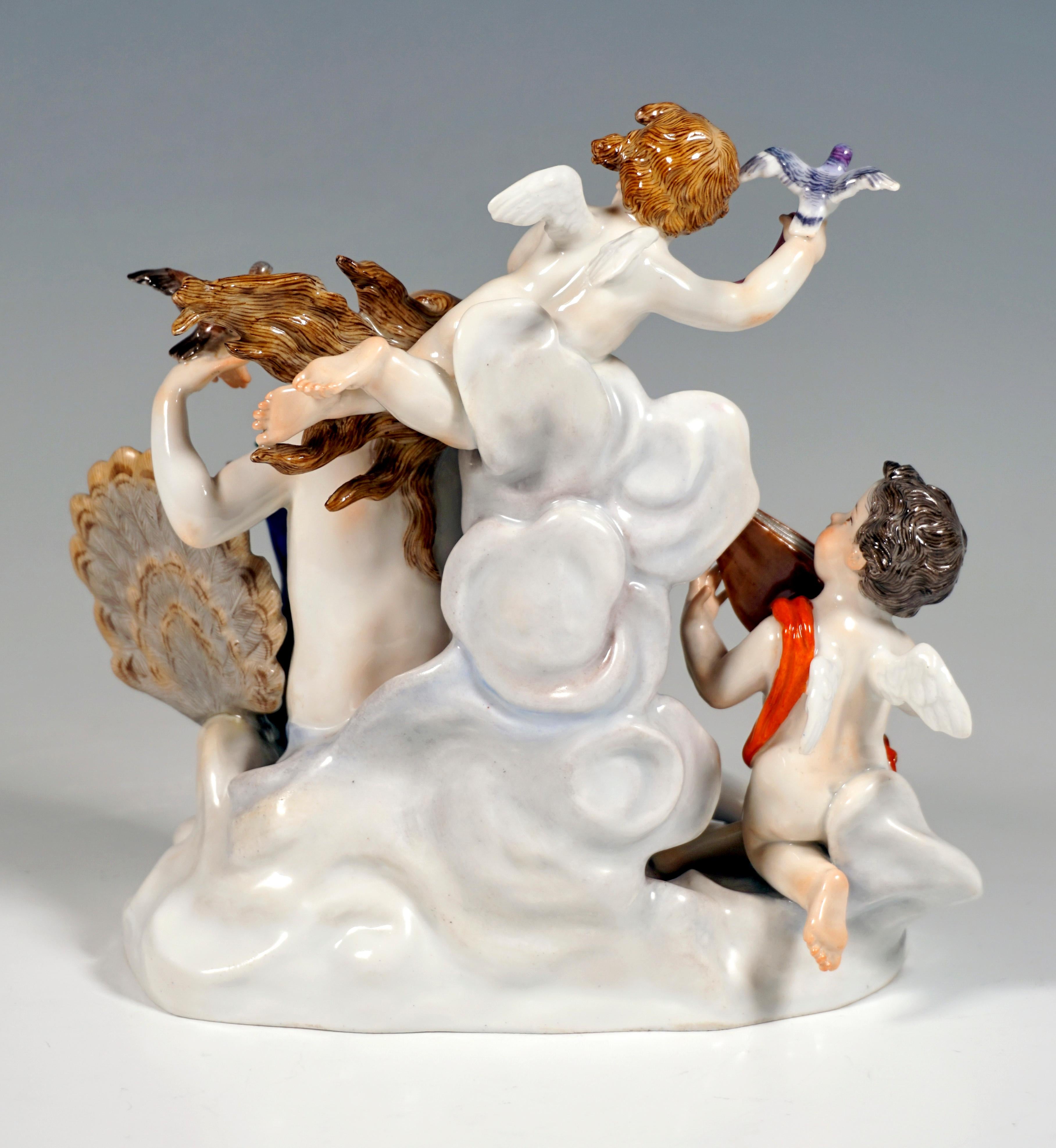 Hand-Crafted Meissen Allegorical Group 'The Air', by J.J. Kaendler, Germany, Around 1850