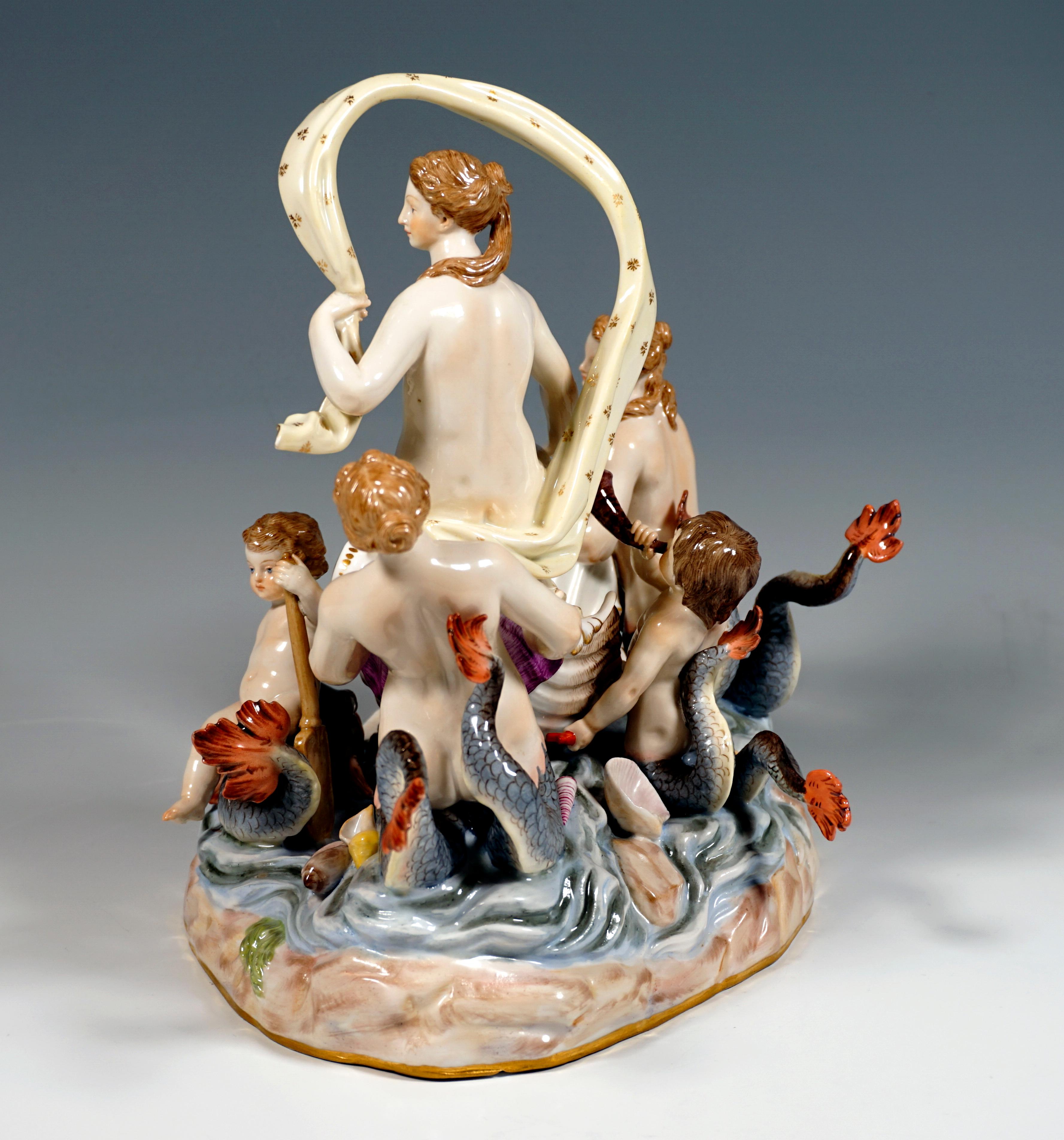 Meissen Allegorical Group 'The Water', by M.V. Acier, Germany, Around 1860 In Good Condition In Vienna, AT